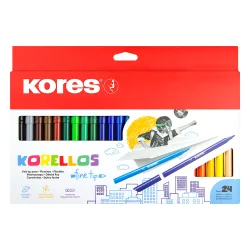Флумастери Kores Korellos Fine 24 цвята