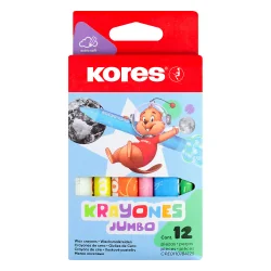 Kores Jumbo Wax pastels 12col triangular