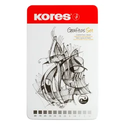 Kores pencil set 12pcs metal box