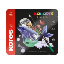 Цветни моливи Kores 24цв метална кутия