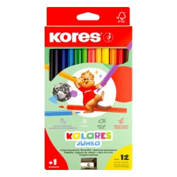 Цветни моливи Kores Jumbo 12цв