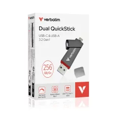 Външен твърд диск Verbatim SSD Dual QuickStick, 256GB