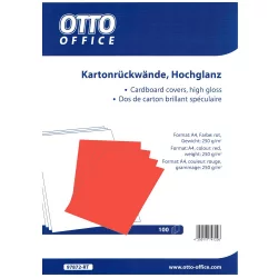 Binding cover back chrome A4 red 100pcs