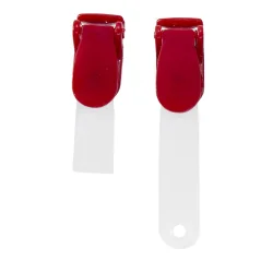 Щипка за бадж пластмасова червена