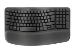 Безжична клавиатура Logitech Wave Keys ergonomic, черен