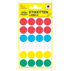 Самоз. кръгчета Avery ф18 асорти 96бр
