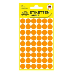 Самоз. кръгчета Avery ф12 неон орж 270бр