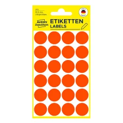 Самоз. кръгчета Avery ф18 неон чрв. 96бр