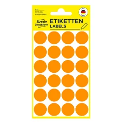 Самоз. кръгчета Avery ф18 неон орж. 96бр