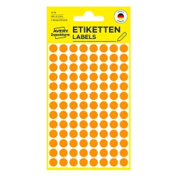 Самоз. кръгчета Avery ф8 неон орж. 416бр