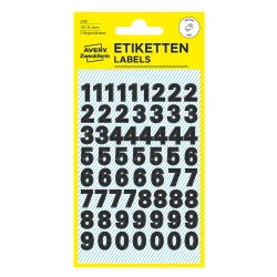 Самоз. цифри 9.5мм черен 126бр