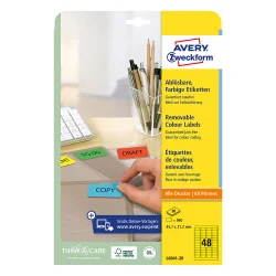 Етикети Avery отл.45.7/21.2 48ет 20л жлт