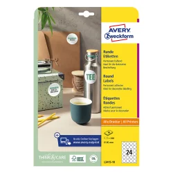 Avery circle labels 40mm A4 24p 100
