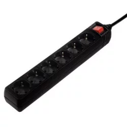 Разклонител Hama 30394, 6 гнезда с ключ, черен