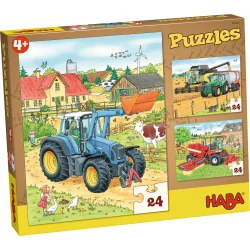 Haba Puzzle Tractors and Farm 3pcs 4+