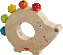 HABA Wooden baby rattle Hedgehog, 6+ months