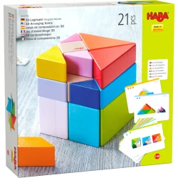 HABA Wooden Tangram Cube Templates and Arrangement, 2+ years