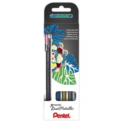 Ролер Pentel Dual Metallic K110-4XZ 4цв.