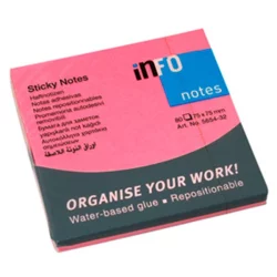 Sticky notes INFO  75/75 pink neon 80 sh