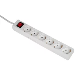 Power Strip Hama 108833 ,6 outlets with switch, White