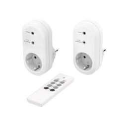 Radio-Controlled Power Outlet Set with Remote Control HAMA 223581, White