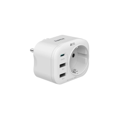 Power Strip 4 outlets, 1 x USB-C, 2 x USB-A, White