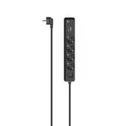 Hama Power Strip 4-Way Switch 1.4 m, black/grey