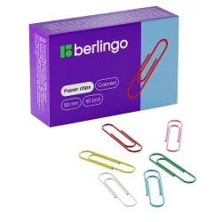 Berlingo paper clips 50mm vinyl assorted