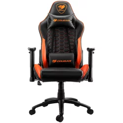 COUGAR OUTRIDER - Orange, Gaming Chair, Premium PVC Leather, Head and Lumbar Pillow