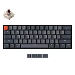 Keychron K12 Gaming Keyboard, Gateron Brown, White LED, Black