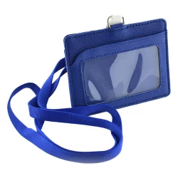 Badge horiz OfBox lanya leather Blue
