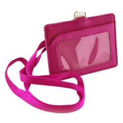 Badge horiz OfBox lanya leather Pink