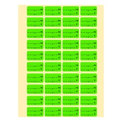 Price labels lv/€ 28/16 green 2000pcs