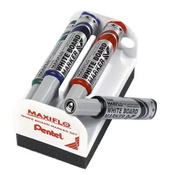 Гъба за дъска Pentel+4Бр маркери 6.0мм