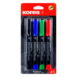 Перм. маркер Kores XP1 объл 4 цвята