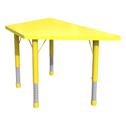 Маса регулируема двойна Трапец жълта