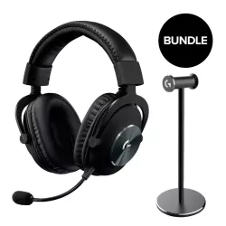 Комплект геймърски слушалки Logitech PRO X + поставка за слушалки