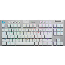 Безжична геймърска клавиатура Logitech G915 X Tactile, бял