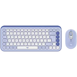 Комплект Logitech POP Icon Bluetooth клавиатура + мишка, лилав