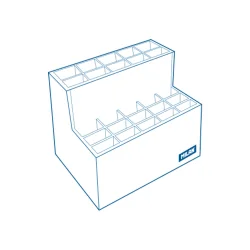 Milan brush display with 25 compartments