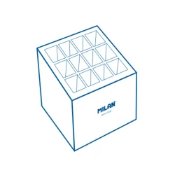 Milan brush display with 12 compartments