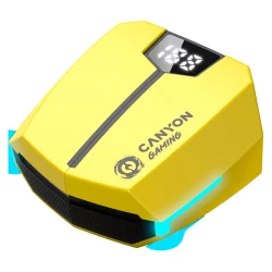 Безжични геймърски слушалки тапи Canyon DoubleBee GTWS-2, жълти