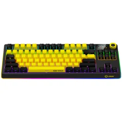 Lorgar Wireless Gaming Keyboard KBP70TKLW, Black/yellow