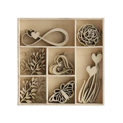 Wooden figures Hearts GP 35 pcs