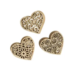 Wooden figures Hearts GP 9 pcs