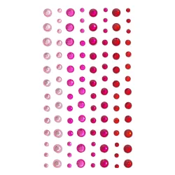 Самозалепващи кристали 3–6мм 104бр червн