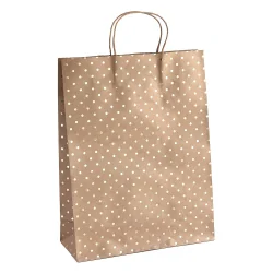 Крафт торбичка XL златни точки 5бр