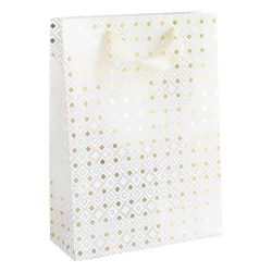 Craft Bag L Gold Diamonds White 5pcs