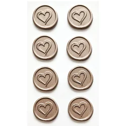 Самоз.восъчен печат розови зл. сърца 8бр