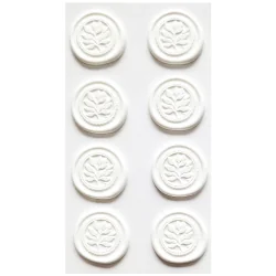 Seal Stickers Self-adh White Leaves 8pcs